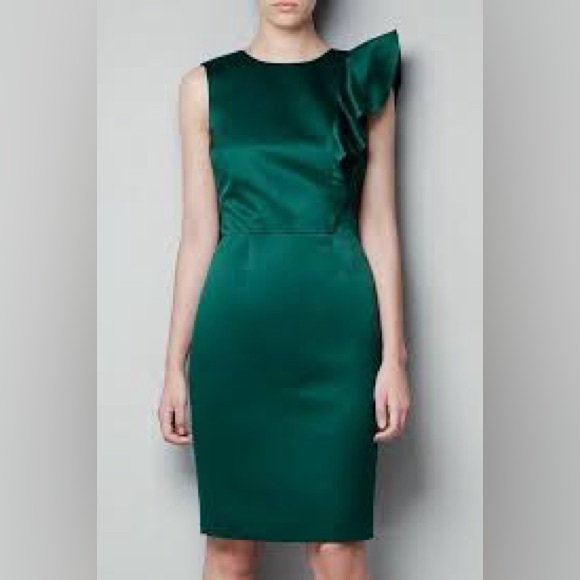 NWT Zara green cocktail dress - Picture 2 of 7
